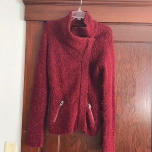 Deep red zipper sweater